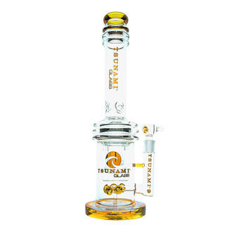 Button Dubbel honeycomb-perkolatorbong 16'' (Tsunami Glass)