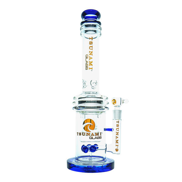 Button Dubbel honeycomb-perkolatorbong 16'' (Tsunami Glass)
