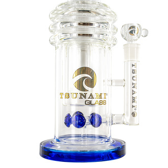 Button Dubbel honeycomb-perkolatorbong 16'' (Tsunami Glass)