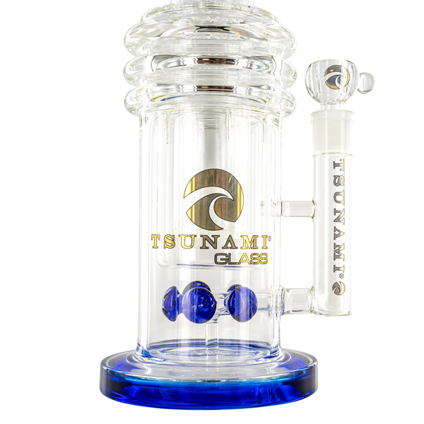 Button Dubbel honeycomb-perkolatorbong 16'' (Tsunami Glass)