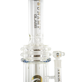 Button Dubbel honeycomb-perkolatorbong 16'' (Tsunami Glass)
