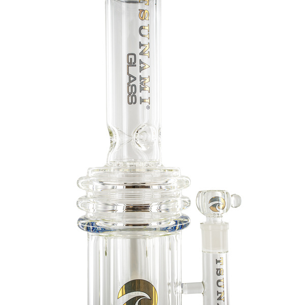 Button Dubbel honeycomb-perkolatorbong 16'' (Tsunami Glass)