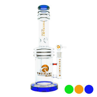 Triple Honeycomb Heart Perc-bong 17'' (Tsunami Glass)