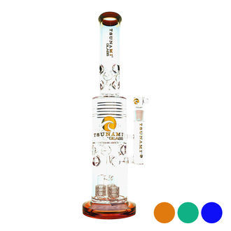 Barrel-duschhuvud Drum Honeycomb-bong 20'' (Tsunami Glass)