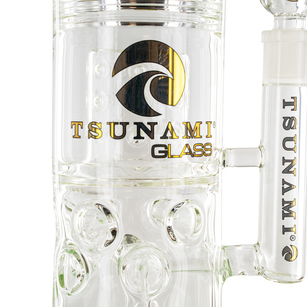 Barrel-duschhuvud Drum Honeycomb-bong 20'' (Tsunami Glass)