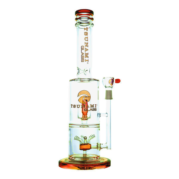 Sprinkler Cube Perc-bong 14'' (Tsunami Glass)