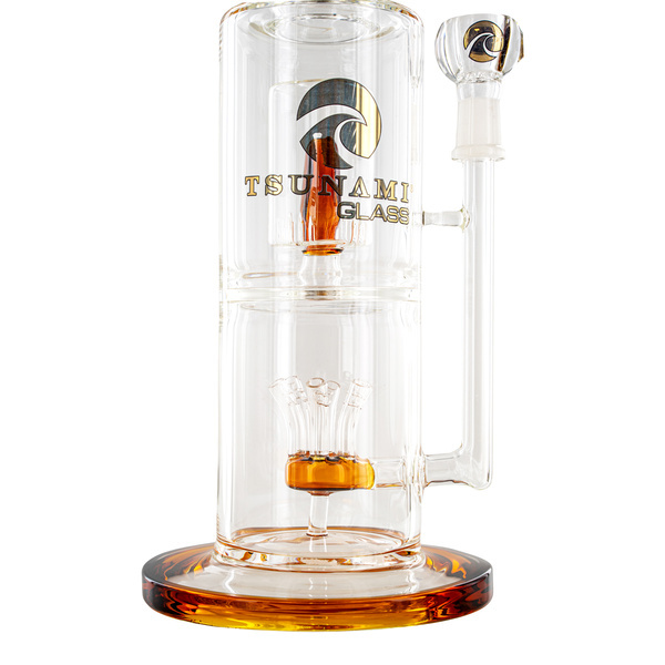 Sprinkler Cube Perc-bong 14'' (Tsunami Glass)
