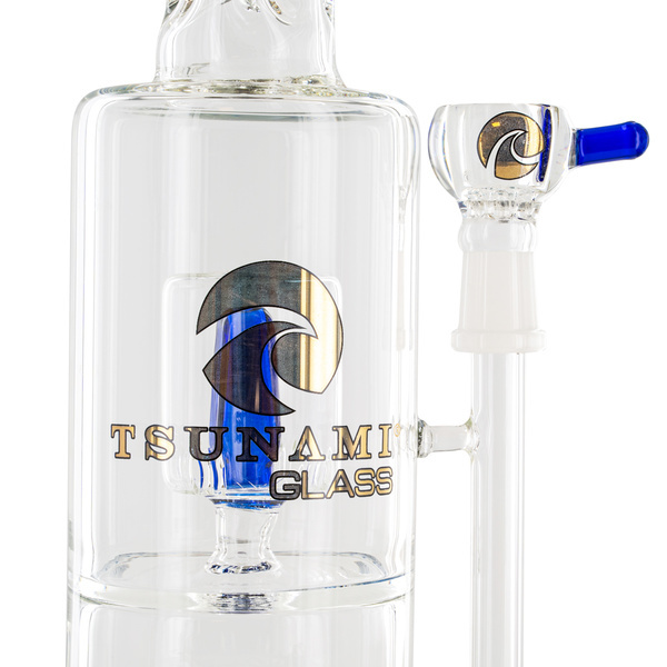 Sprinkler Cube Perc-bong 14'' (Tsunami Glass)