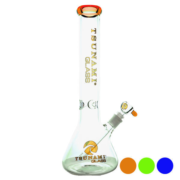Bong med bägarglasfot och iskylare 15'' (Tsunami Glass)