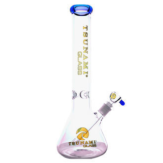 Bong med bägarglasfot och iskylare 15'' (Tsunami Glass)