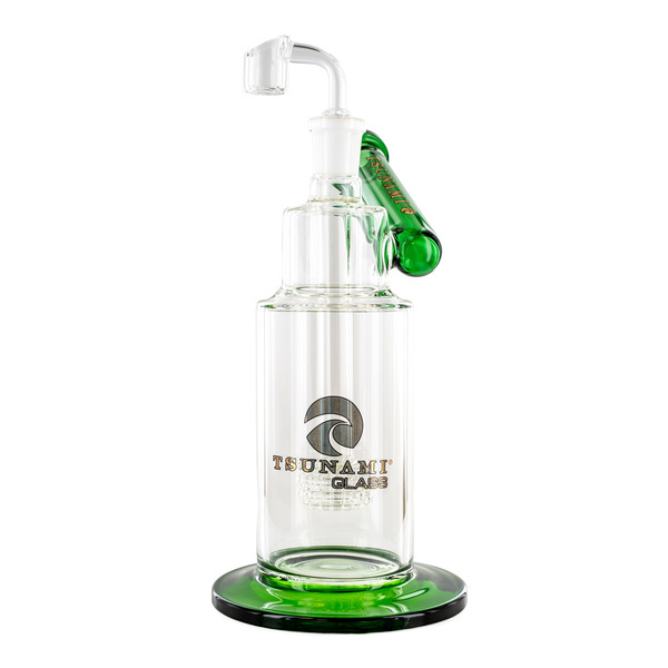 Dab rig med sidohals och showerhead-perkolator 10'' (Tsunami Glass)