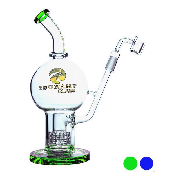 Dab rig med showerhead och glob 11'' (Tsunami Glass)
