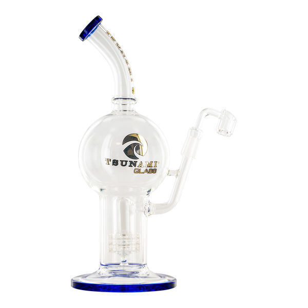 Dab rig med showerhead och glob 11'' (Tsunami Glass)