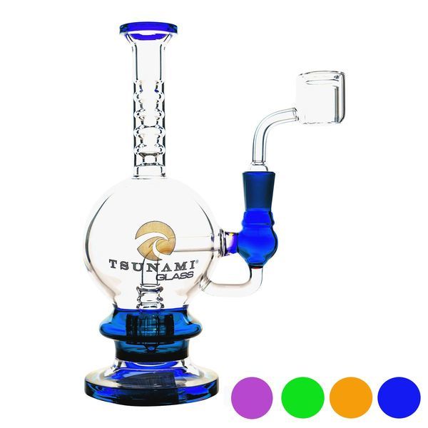 Dab-rigg med duschhuvud 8″ (Tsunami Glass)