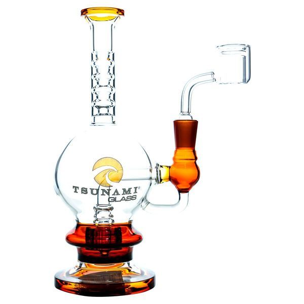 Dab-rigg med duschhuvud 8″ (Tsunami Glass)
