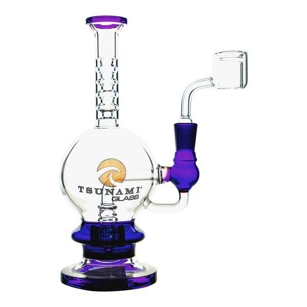 Dab-rigg med duschhuvud 8″ (Tsunami Glass)