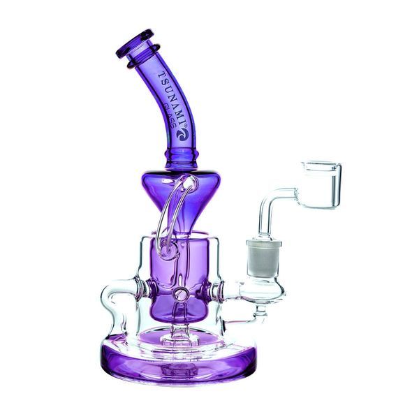 Dab rig med duschmunstycke och recycler 9 tum (Tsunami Glass)