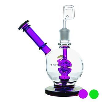 Dab rig med duschhuvudperkolator, sidohals och kupol 8&Prime; (Tsunami Glass)