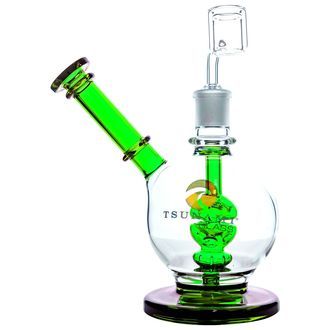Dab rig med duschhuvudperkolator, sidohals och dome, 8″ (Tsunami Glass)