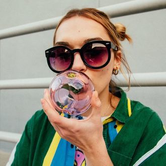 Persikofärgad glaspipa (Goody Glass)