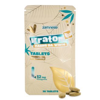 Kratom mikrodoseringstabletter &ndash; Maeng Da White (Zamnesia)
