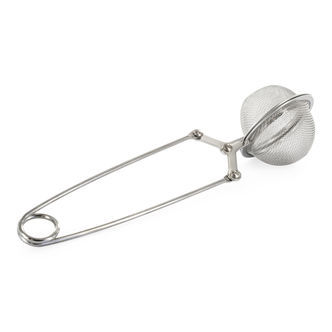 Finmaskigt tefilter i rostfritt st&aring;l med handtag