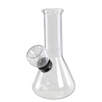 Mini-bong i glas med chillum och plugg