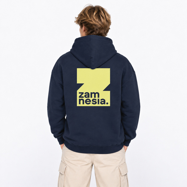 Hoodie navy - yellow logo Zamnesia