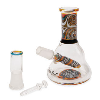 Mini oljebong i orange swirl (Black Leaf)