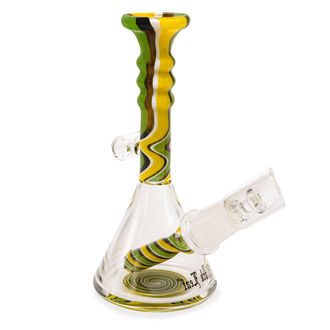 Mini oil-bong i gr&ouml;nt swirl-m&ouml;nster (Black Leaf)