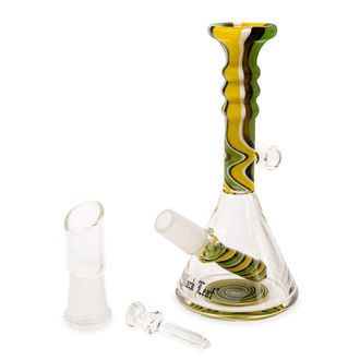 Mini oil-bong i grönt swirl-mönster (Black Leaf)
