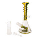Mini oil-bong i grönt swirl-mönster (Black Leaf)