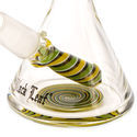 Mini oil-bong i grönt swirl-mönster (Black Leaf)