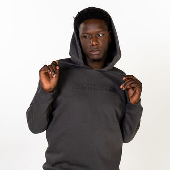 Zamnesia hoodie med pr&auml;glad logga | gr&aring;