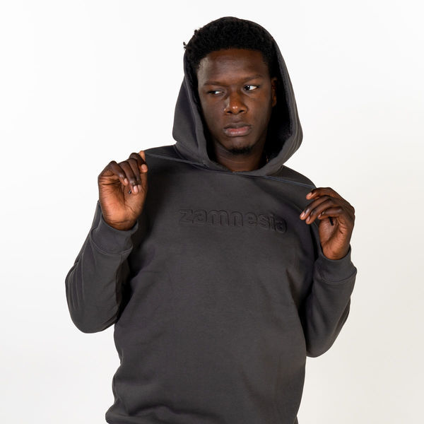 Zamnesia hoodie med präglad logga | Grå