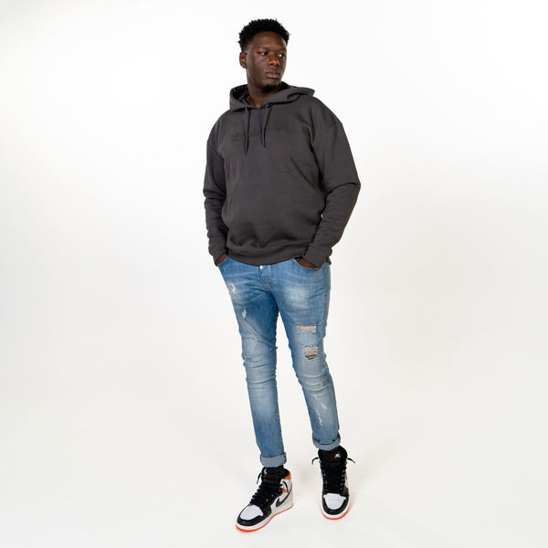 Zamnesia hoodie med präglad logga | Grå
