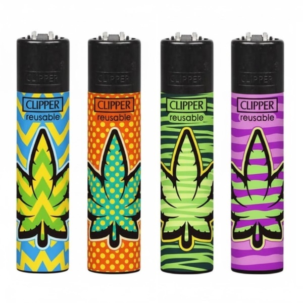 Clipper-tändare med färgglada blad