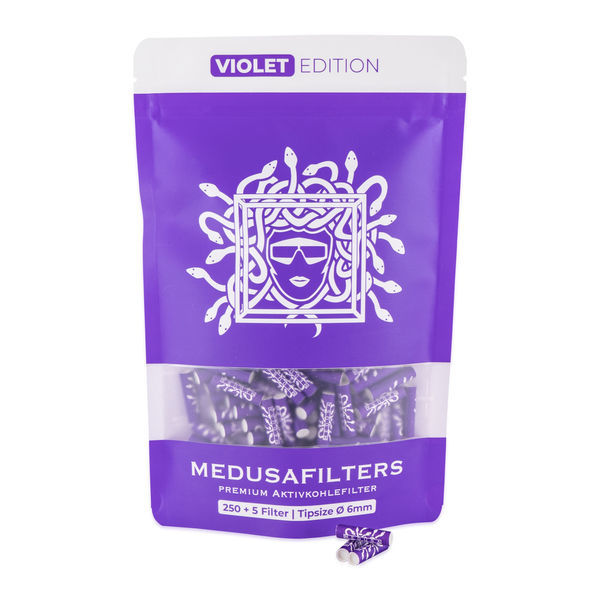 Aktivt kol-filtertips i violett (Medusafilters)