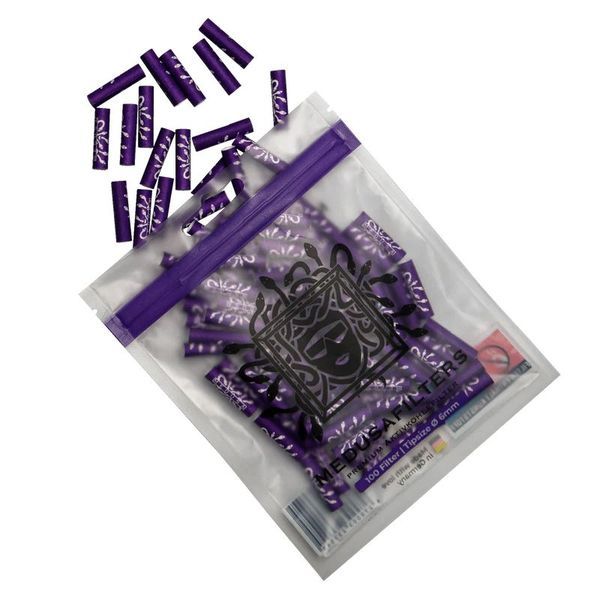 Aktivt kol-filtertips i violett (Medusafilters)