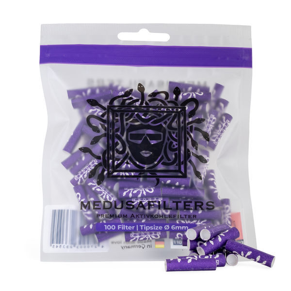Aktivt kol-filtertips i violett (Medusafilters)