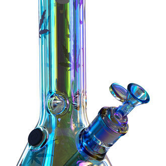 Bägare Ice bong Rainbow (Black Leaf)