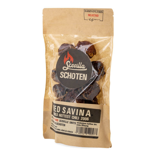 Red Savina torkad chili (Scovilla)