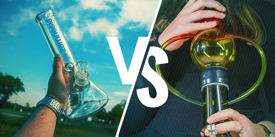 Olika typer av bongar: glas vs. akryl Olika typer av bongar: glas vs. akryl