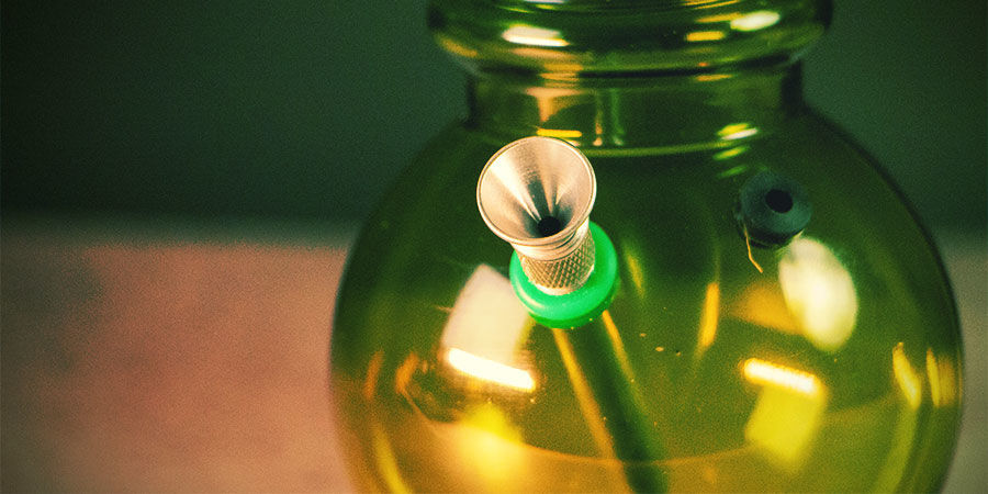 Rund botten-bong för cannabis