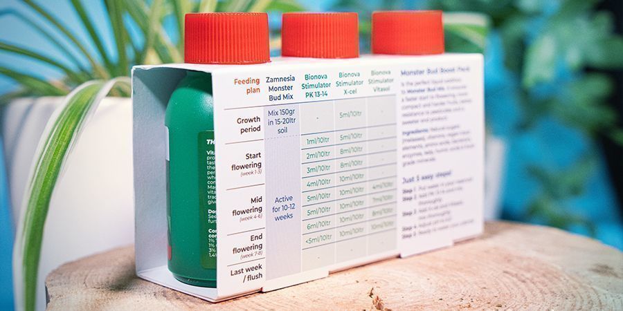 Näringsschema-tabell för Monster Bud Boost Pack Nutrient Schedule Table Monster Bud Boost Pack