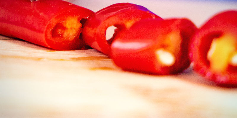 Skär chilifrukterna Skär chilifrukterna