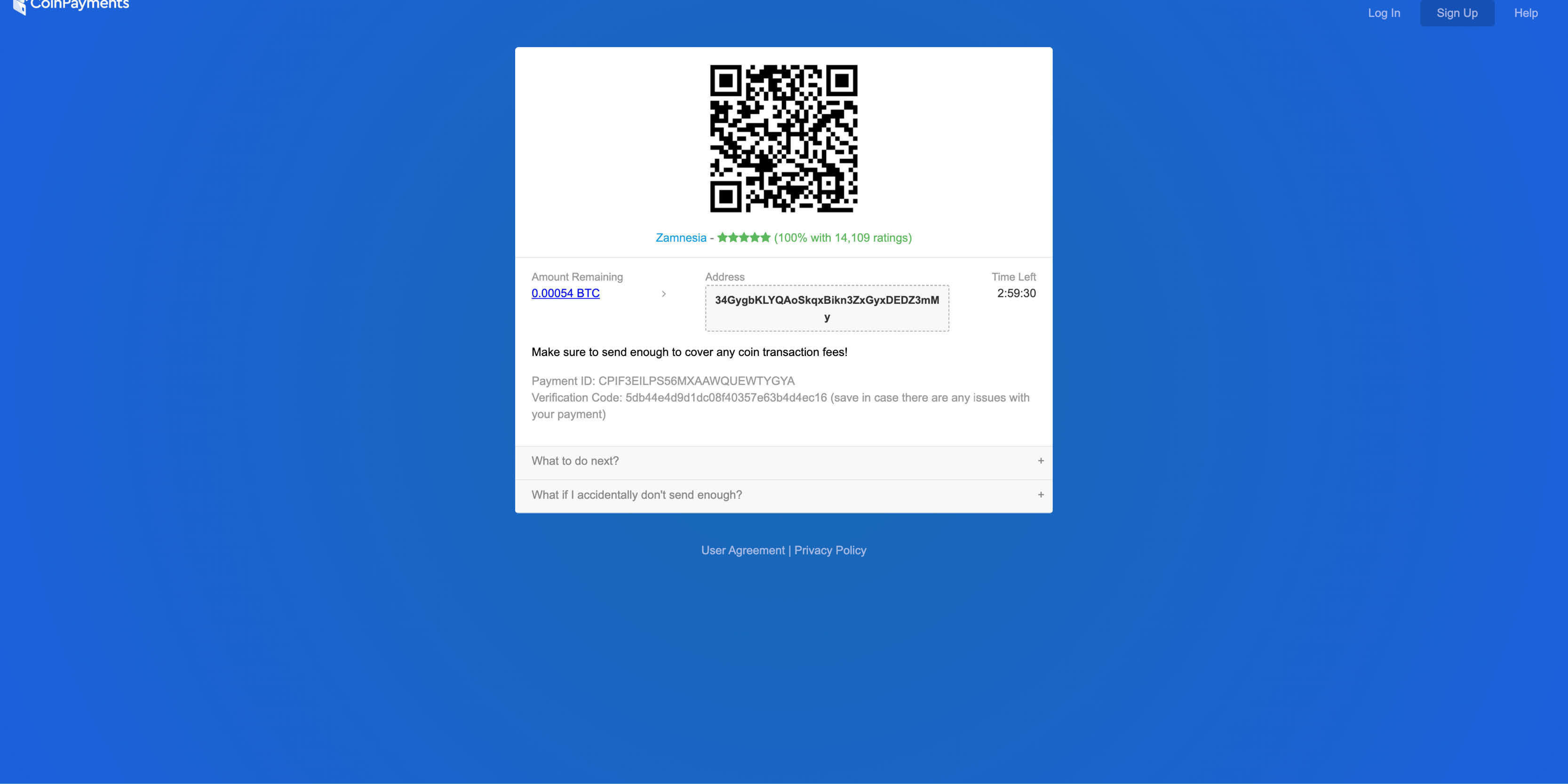 Zamnesias Bitcoin-adress The Zamnesia Bitcoin Address