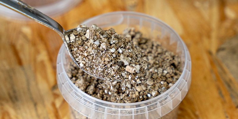 Fyll de översta 1 cm med torr vermikulit PF tek Fill the top 1cm with dry vermiculite