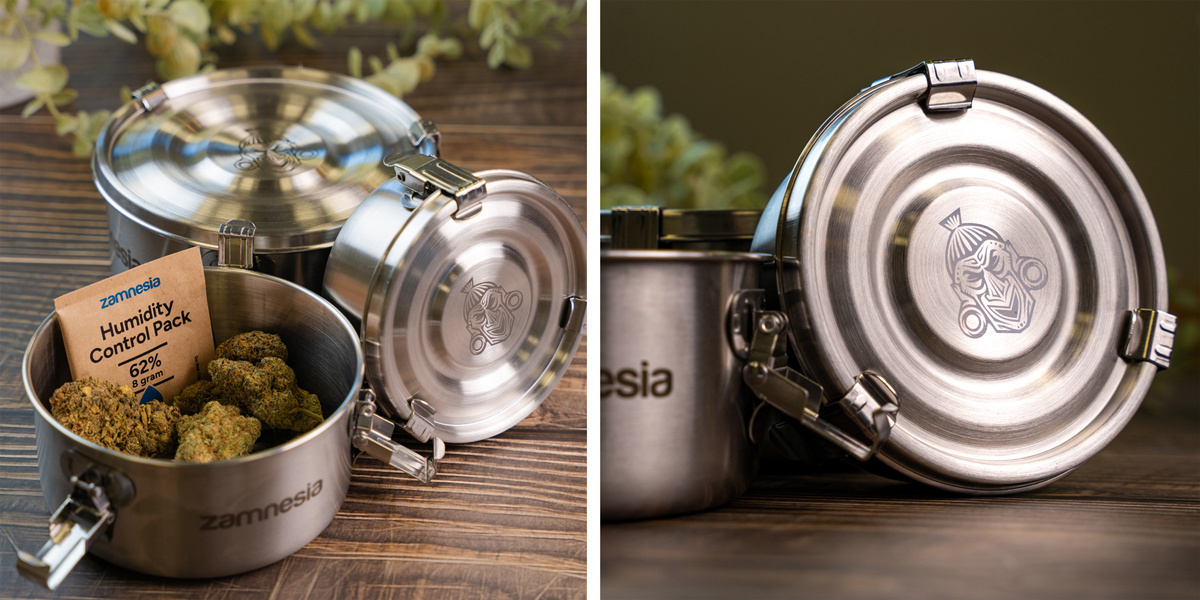 Curing Container – Zamnesia: Bevara arom, styrka och kvalitet Curing Container - Zamnesia: Lock in Aroma, Potency & Quality