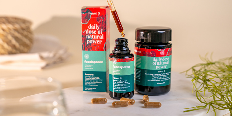 Power 5 svamptinktur (Foodsporen) Power 5 Mushroom Tincture (Foodsporen)